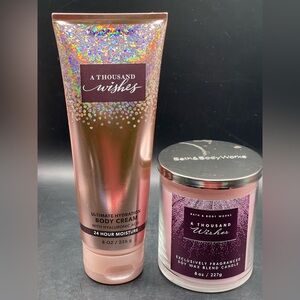 Bath & Body Works A Thousand Wishes Body Cream and Candle NWT